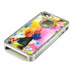 Wholesale iPhone 4 4S  Butterfly Crystal Diamond Chrome Case (Rainbow)